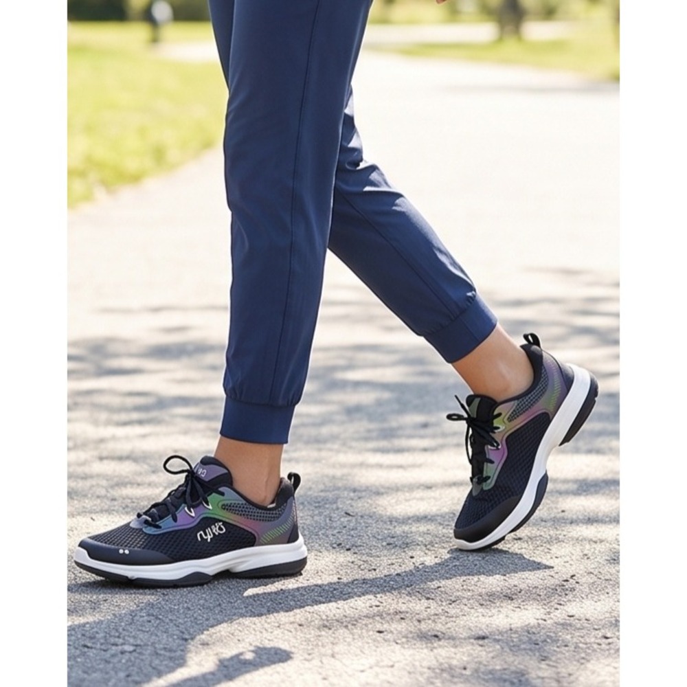 Ryka 7W Daze XT Women Black Iridescent Training Sneakers Walking Shoes 7 Wide